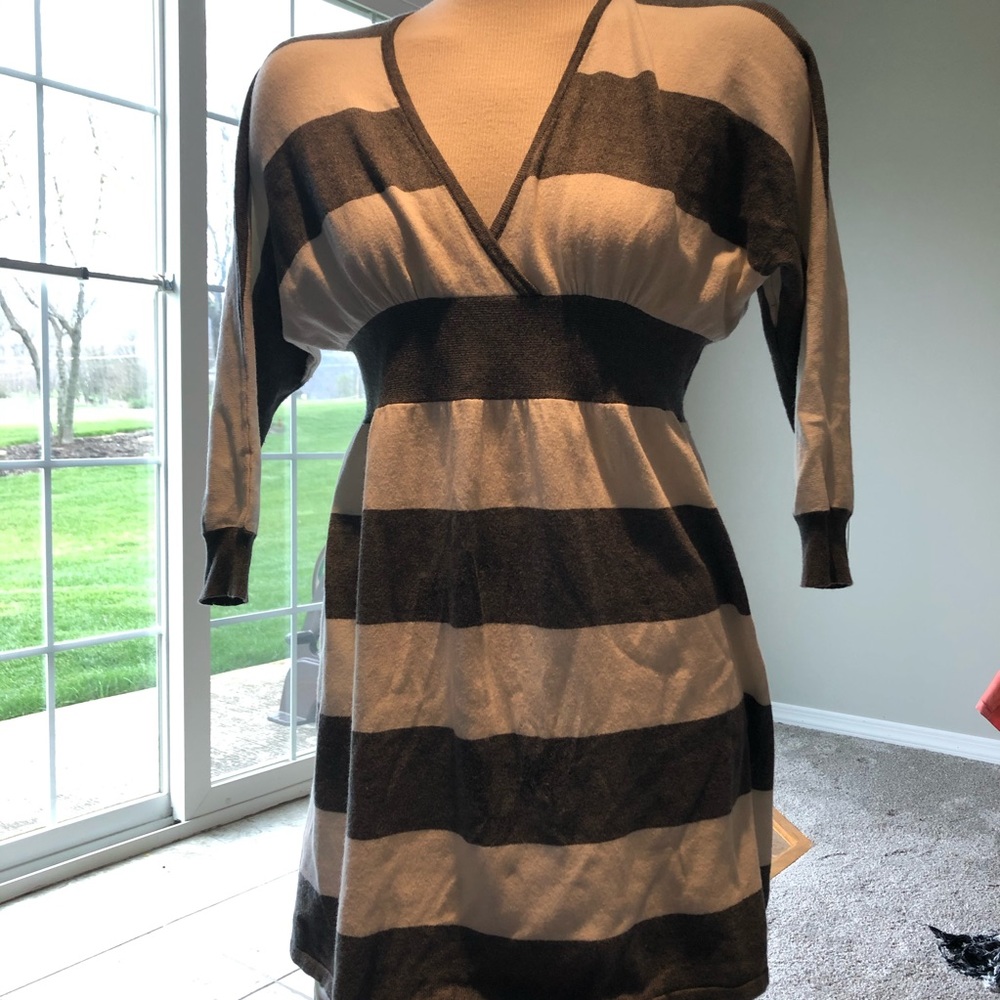 Express gray/white stripe dress/tunic